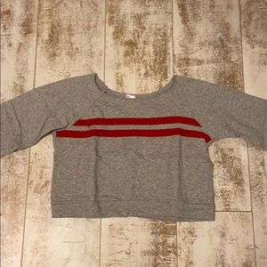 Gray/cropped long sleeve tee/Malibu sugar